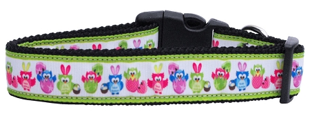 Easter Birdies Nylon Ribbon Dog Collars Medium